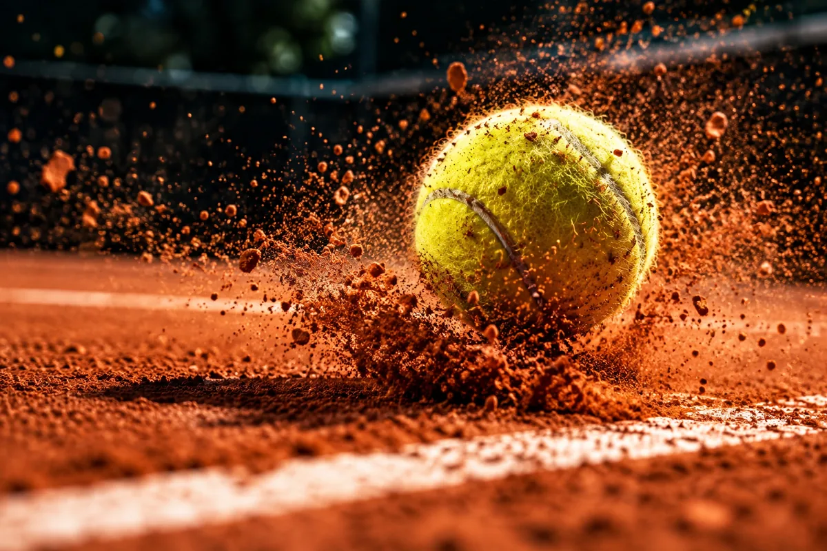 Transmisiones deportivas en vivo: impacto de pelota de tenis